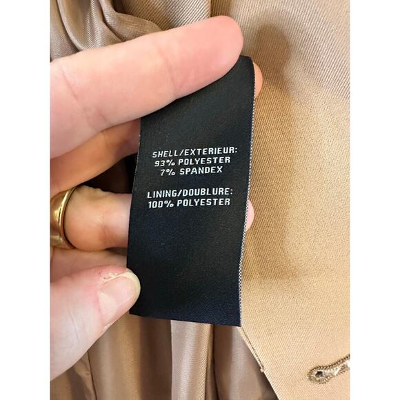 Bagatelle Collection Womens Camel Double Breasted Coat Dress Old Money Large - Picture 6 of 7